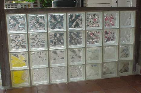 East end glass block wall