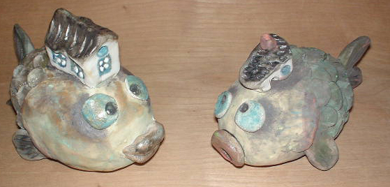 two ceramic fish by Ms. May