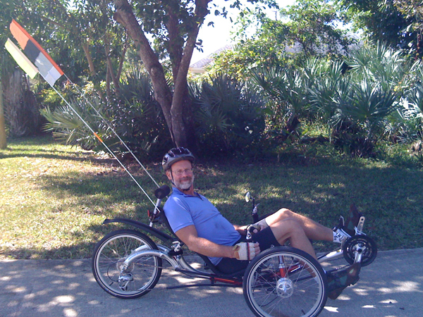 Billy on the Trice Q in the front yard