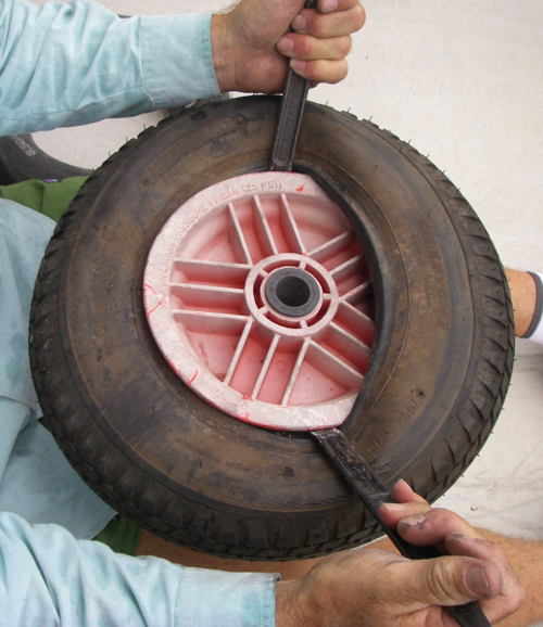 putting tire back onto  rim